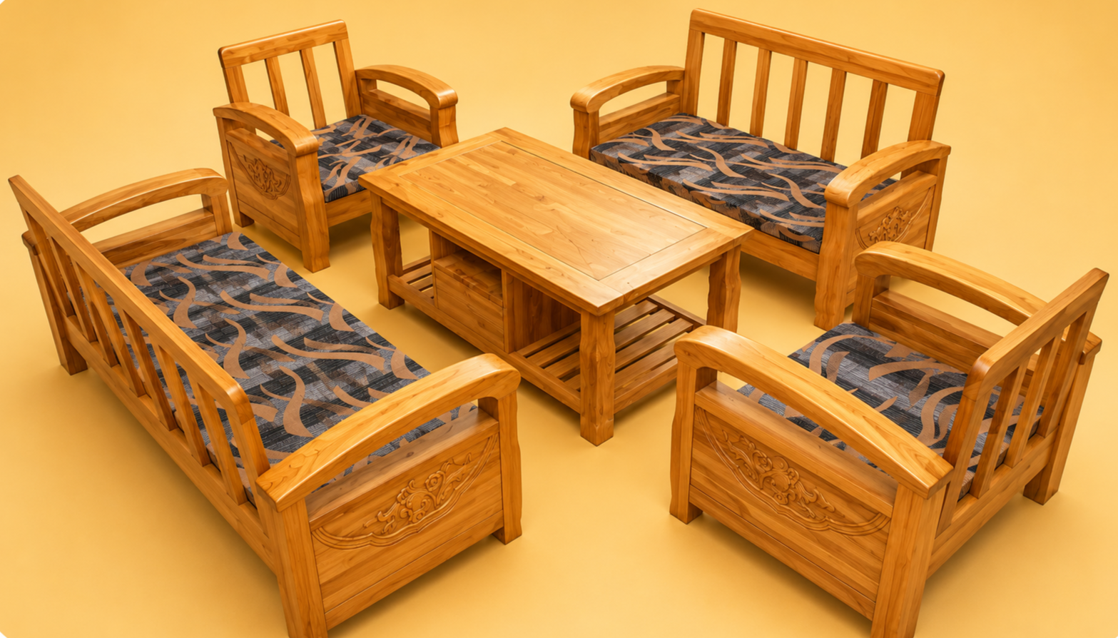 Wooden Bed Set