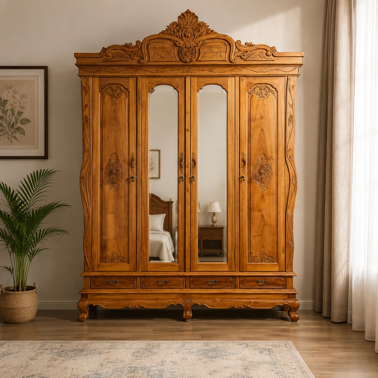 Royal wardrobe 4 swing doors & drawers