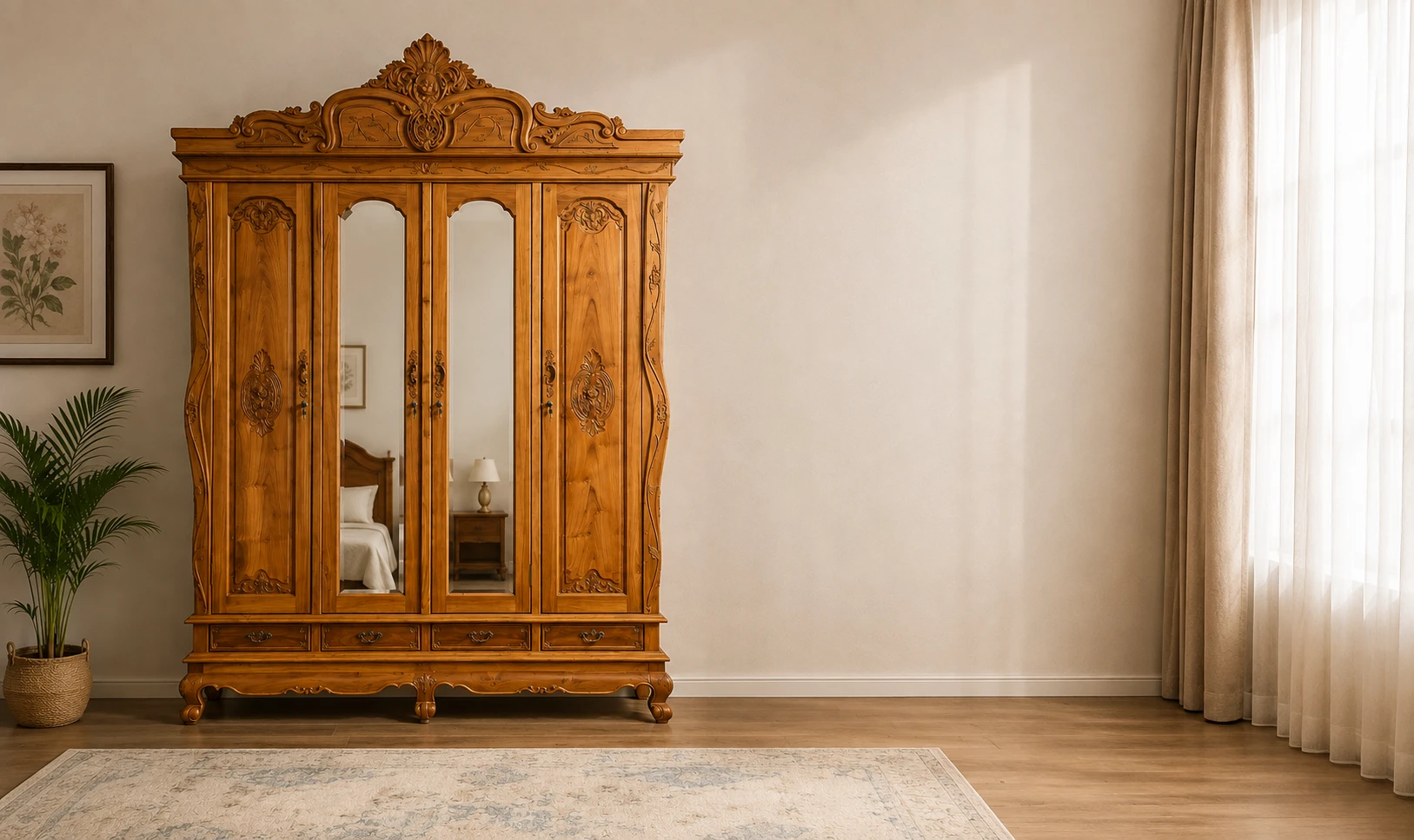 Royal wardrobe 4 swing doors & drawers